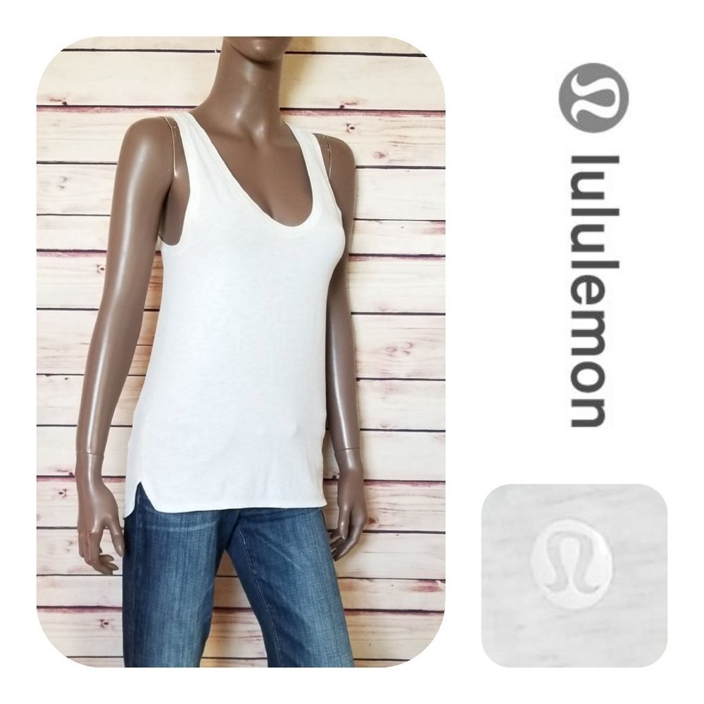 LULULEMON Tank Top in Off-White/Grey
